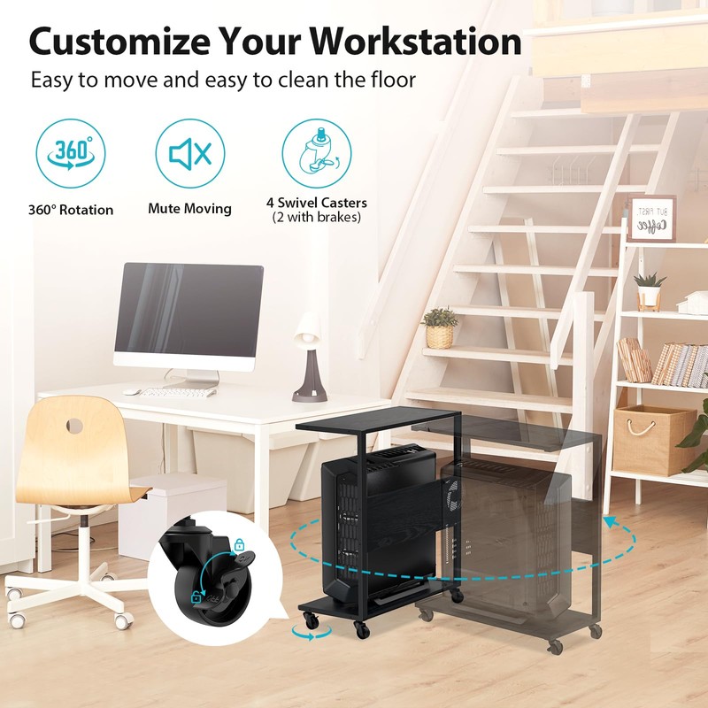 360Tronics Computer Tower Stand, C-Shape Large PC Stand Gaming Computer