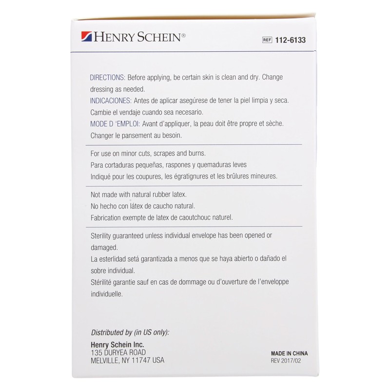 Henry Schein Adhesive Fabric Bandage Strips, 1" x 3", Sterile,
