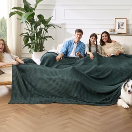Bedsure Cooling Cotton Waffle Oversized King Blanket - Lightweight Breathable Rayon Derived from Bamboo for Hot Sleepers, Luxury Throws for Bed and Sofa, 120x96 Inches