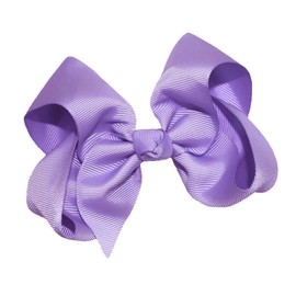 WD2U Girls 4" Solid Grosgrain Ribbon Boutique Hair Bow Alligator Clip Lavender
