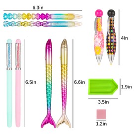 umorismo 33Pcs 5D Diamond Art Painting Tools, Includes 8 Diamond Art Painting Pens, 2 Plastic Trays, 2 Diamond Sticky Pen, 20 Glue Clay with 1 Tweezer for DIY Craft