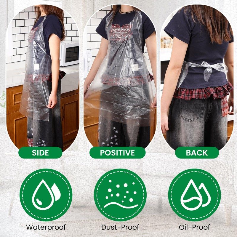 Velmitten 400 Pack Plastic Disposable Aprons Adults 24 x 37