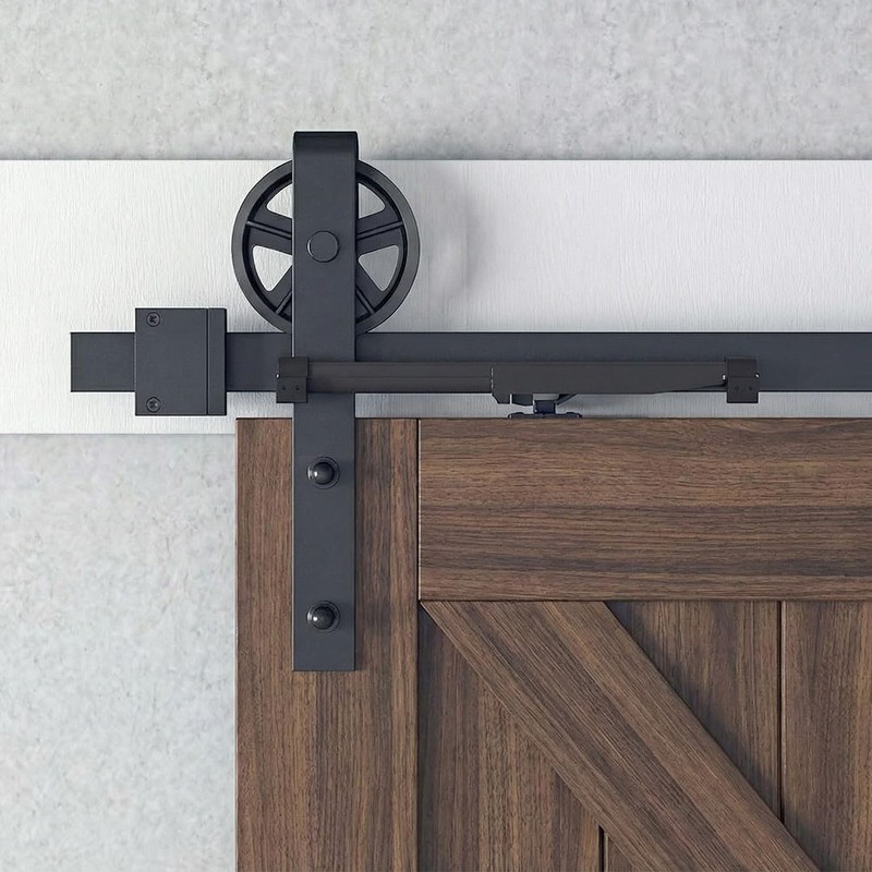 QWORK Barn Door Soft Close Kit, Hole-Free Version, Compatible for