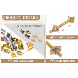 Mdkave Furniture Fastening Connectors: Secure Countertops, Butcher Blocks, Tables, and Bed Frames with Bolt and Nut Hardware, Draw Bolts, and Miter Bolts,Metric-M8