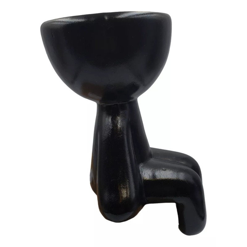 Muna Maceta Jorgito Sentado Humano Pies Colgantes Cerámica