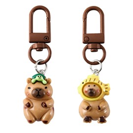 LunarCharm 2 Pieces Capybara Keychains, Cute Keychain, Keychain, Women Girls Keychain, Accessories, Bag Pendant, Gift for Friends, multicoloured