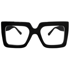 hoyuwak Oversized Square Blue Light Glasses Big Frame Computer Eyewear Thick Fashion Clear Glasses for Women Fashion