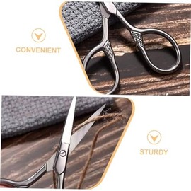 2pcs Male Eyebrow Trimmer Kit Eyebrow Grooming Shear Set Sharp and Round Tips Stainless Steel for Men's Facial Hair