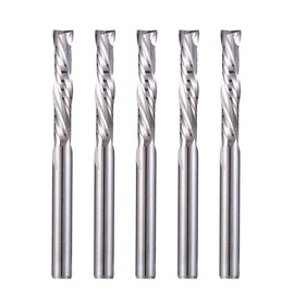 HOZLY 1/8 Inch Shank Carbide End Mills Up & Down Cut CNC Spiral Router Bits 2 Flutes Milling Cutter Compression Router Bit for Engraving Milling Woodworking Pack of 5