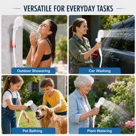 Portable Shower for Camping, Rechargeable Camping Shower with LED Display