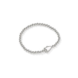 Kendra Scott Cheer Stretch Bracelet, Rhodium-Plated Brass, Fashion Jewelry for Women, White Mother Of Pearl