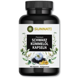 Black Cumin Oil Capsules, 400 Pieces, 6 Month Supply, 1000 mg Egyptian Nigella Sativa Black Cumin Oil, Made in Germany (400 Capsules)