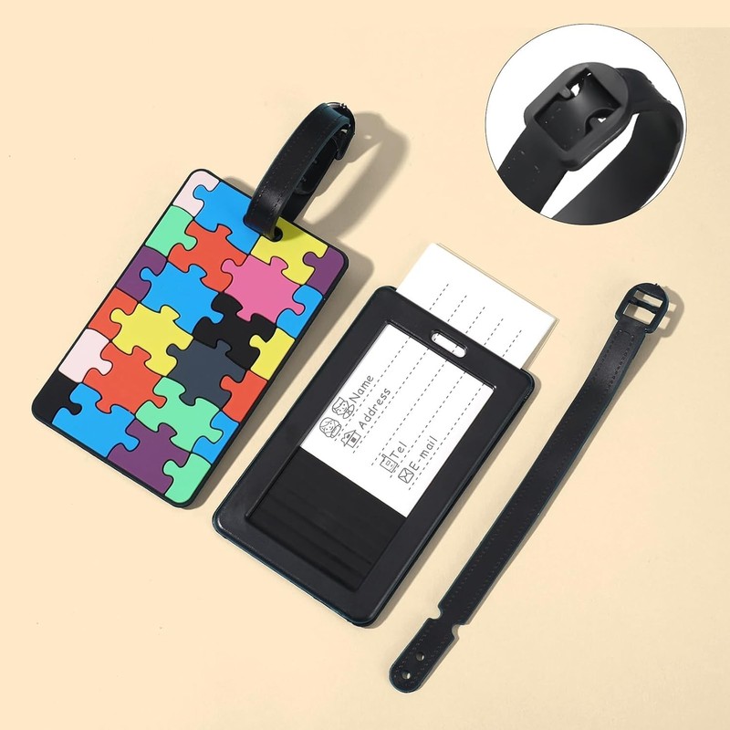 JCZD Travel Luggage Suitcase Labels ID Tags Business Card Holder,