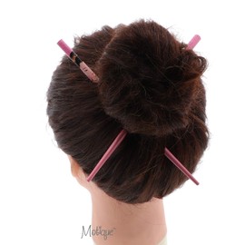 Wooden Animal Print Hair Sticks for Women - Orange