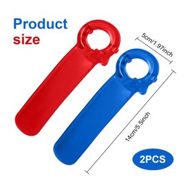 2 Pack Jar Keys,FUNCYboo Jar Key Opener Manual Jar Lid Opener Keys for Adults Kids and People with Weak Hands (Blue + Red)