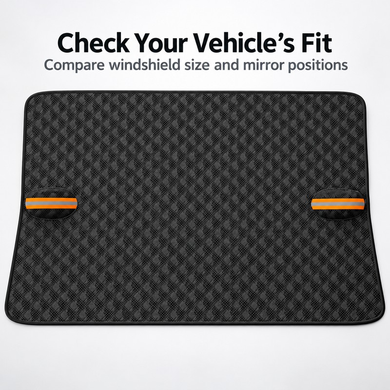 Car Windshield Cover for Ice and Snow - Black Front