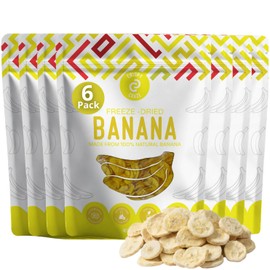 Crispy Craze Freeze Dried Bananas (6 Snack Sized Bags, 0.52 oz Each), Sliced Banana Fruit Crisps, Non GMO, Healthy Snack, No Added Sugar & Additives, 100% Natural, Allergen Free, School Safe