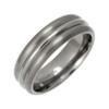 Theia Titanium Court Triple Embossed Lines 7mm Ring - Size