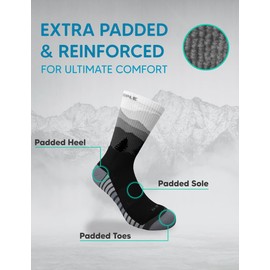 Sport2People Hiking Socks for Men and Women – Cushioned, Anti-Blister, Moisture-Wicking – Breathable, Non-Slip, Durable Outdoor Socks for Walking, Trekking, Travel, and Hiking Boots