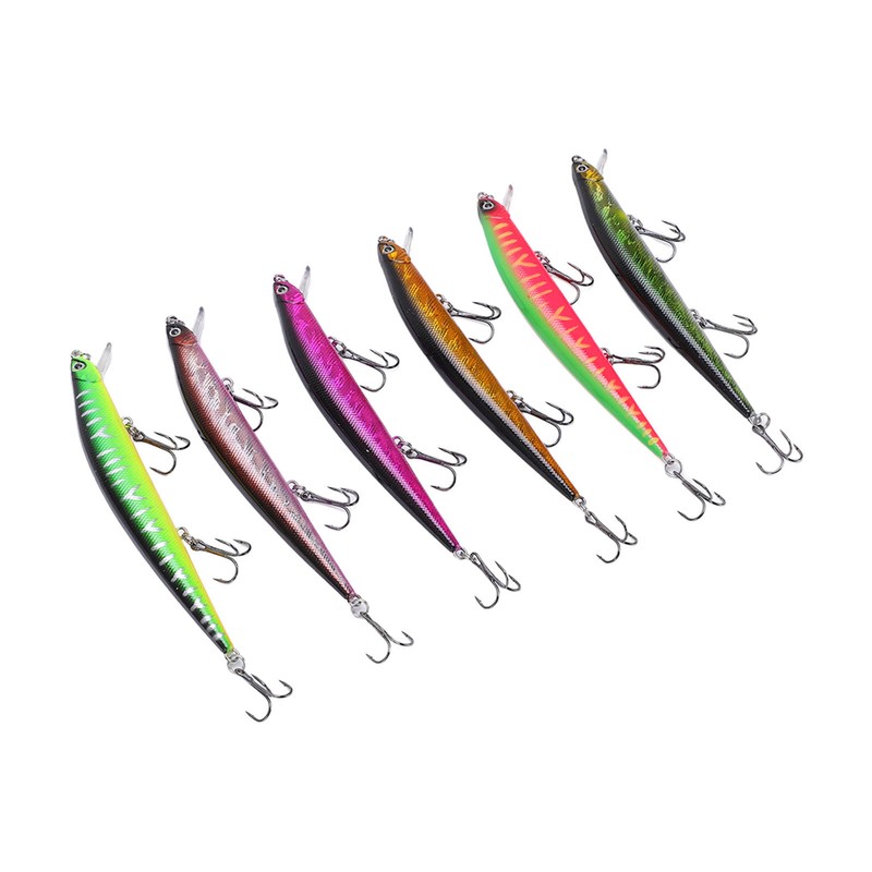 6PCS Minnow Fishing Lure Long Throw Floating Artificial Hard Bait
