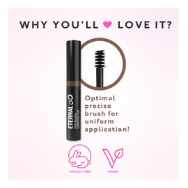 Eternal Full Brows Tinted Eyebrow Setting Gel – Waterproof Brow Fix and Styling Makeup, 0.11 Oz (Light Brown)
