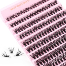 Parriparri Wimpern Einzelne 40D D Curl Individuelle Wimpern Extension 8-16mm Cluster Lashes Extension DIY Natürlich Wimpernverlängerung Gemischte Länge