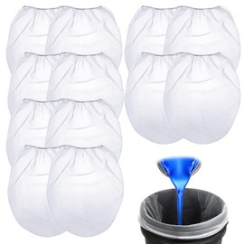 12 Pcs Paint Strainer for Emulsion,Filters Strainers,Sieve Bags,1 Gallon Nylon White Fine Mesh With Elastic Top Opening for Spraying,Ink And Gardening Hydroponics,for Sieves Screen for Buckets(White)