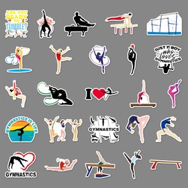 Sports Stickers Gymnastics Stickers Pack of 50 Skateboard Graffiti Stickers Motorcycles Bicycle Snowboard Luggage Laptop Car Suitcase for Children and Teenagers Waterproof Vinyl Stickers