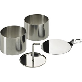 Lurch 220285 Speiseringe EDS 8teilig: 6 Ringe Durchmesser 7,5 cm x H 5,5 cm, 1 Stampfer, 1 Tablett aus Edelstahl