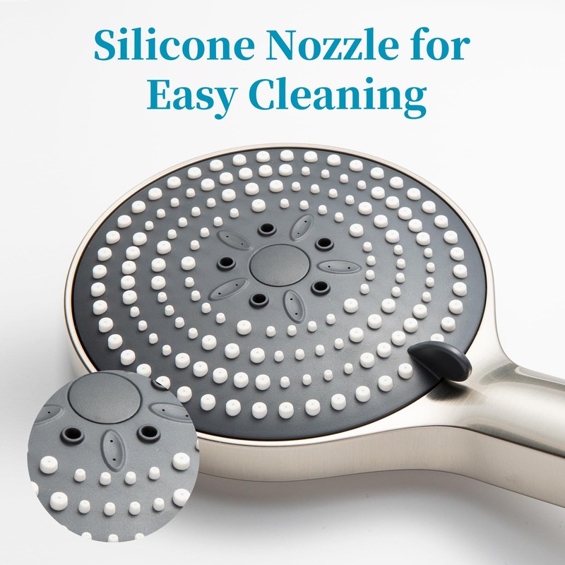 OFFO Handheld Shower Head, 6-Mode Brushed Nickel High Pressure Handheld