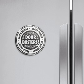 Grunge Black Friday Door Busters | 4'' X 4'' Round Decorative Magnet