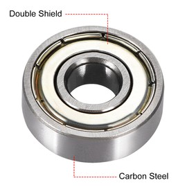 uxcell 608ZZ Deep Groove Ball Bearing Double Shield 8mm x 22mm x 7mm High Carbon Steel Z1 Bearings 2pcs