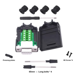 YARCHONN DB9 Female Solderless Connector Breakout Board RS232 D-SUB 9 Pin Serial Adapter Terminal Block with Case-2 Packs (Female)