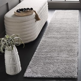 SAFAVIEH Tahoe Shag Collection Runner Rug - 2' x 9', Grey & Dark Grey, Modern Design, Plush 1.2-inch Thick, Ideal for High Traffic Areas in Living Room, Bedroom, Dining (THO653G-29)