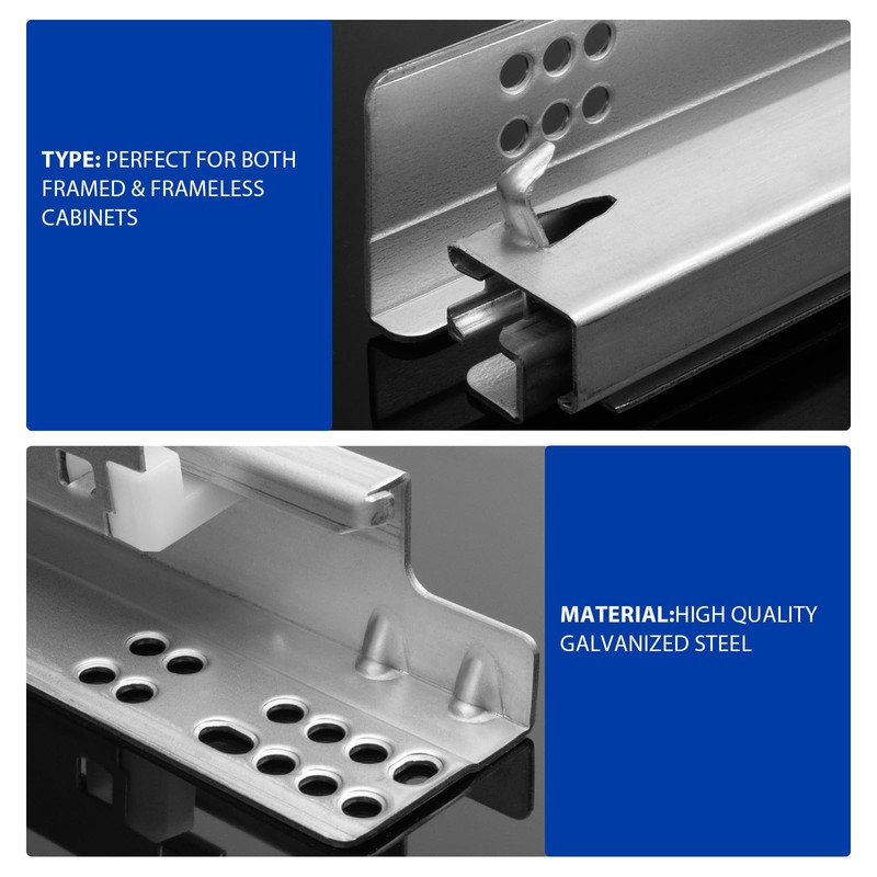 LONTAN 15 Inch Undermount Soft Close Drawer Slides 3D Locking