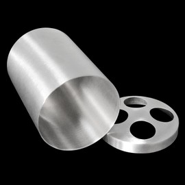 ZZLZX Stainless Steel Toothbrush Cup Holder Round Metal Tumbler Cup for Bathroom Vanity Countertops Rinsing, Drinking, Storing Dental Accessories and Organizing Makeup Brushes