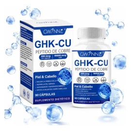 Gwynne Péptido De Cobre Ghk-cu 200mcg,90 Cápsulas De Alta Potencia Promueve La Reparación De La Piel,la Elasticidad Radiante De La Piel,el Anti-envejecimiento Y El Apoyo Al Crecimiento Del Cabello