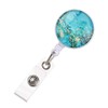 Marble Pattern Badge Reel Retractable ID Card Badge Holder with