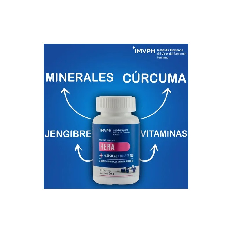 Suplemento Hera 60 Cápsulas De Jengibre Y Ajo