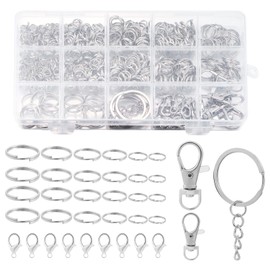 Chuyau 658Pcs Silver Split Rings for Jewelry Making Double Loops Split Jump Rings Repair Necklaces Bracelets Metal Tiny Small Key Ring Key Chain Rings Making kit for Crafts