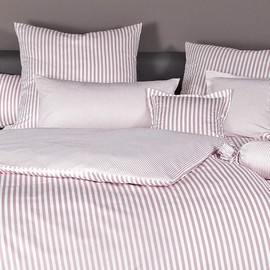 Janine Design Striped Bed Linen Modern Classic Chalk Pink Pillowcase Single 40 x 40 cm Narrow Stripes
