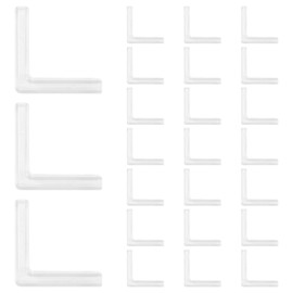 UFUFMATE 24Pcs 2 Way Glass Connectors, Plastic 90 Degree Glass Display Connector for Fixing or DIY Fish Tank, Glass Wind Guard, Display Cabinet(2.5MM)