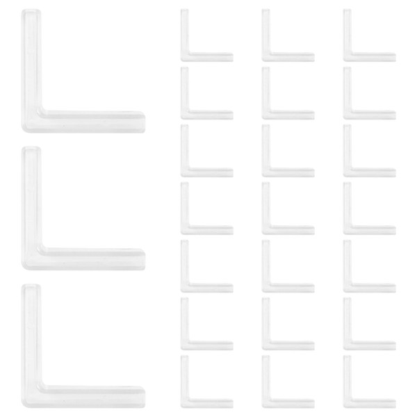 UFUFMATE 24Pcs 2 Way Glass Connectors, Plastic 90 Degree Glass