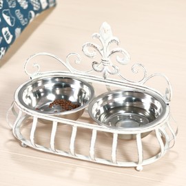 Elevated Dog Bowls for Small Dogs with 2packs Stainless Steel Dog Bowls Pet Friendly Raised Bowl