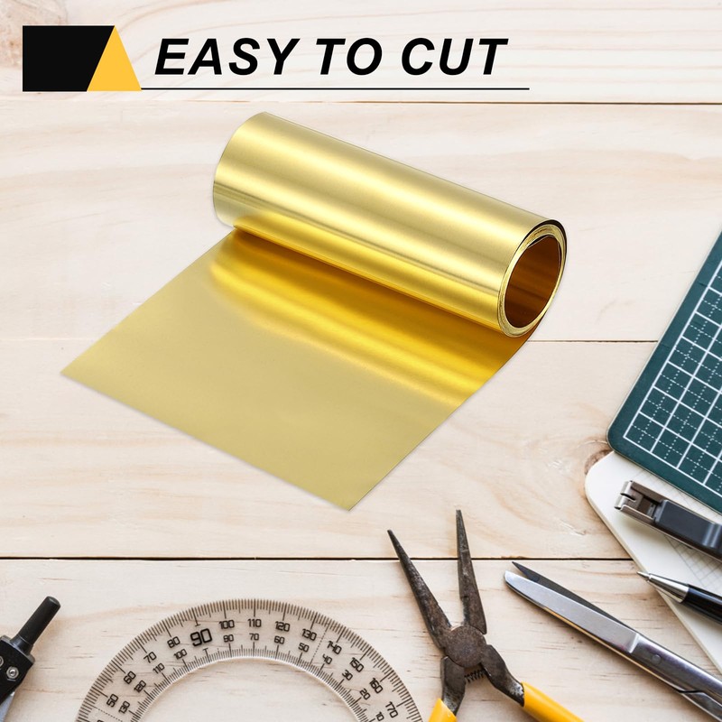 sourcing map Brass Sheet Roll, 0.5 x 25 x 2000mm(TxWxL)