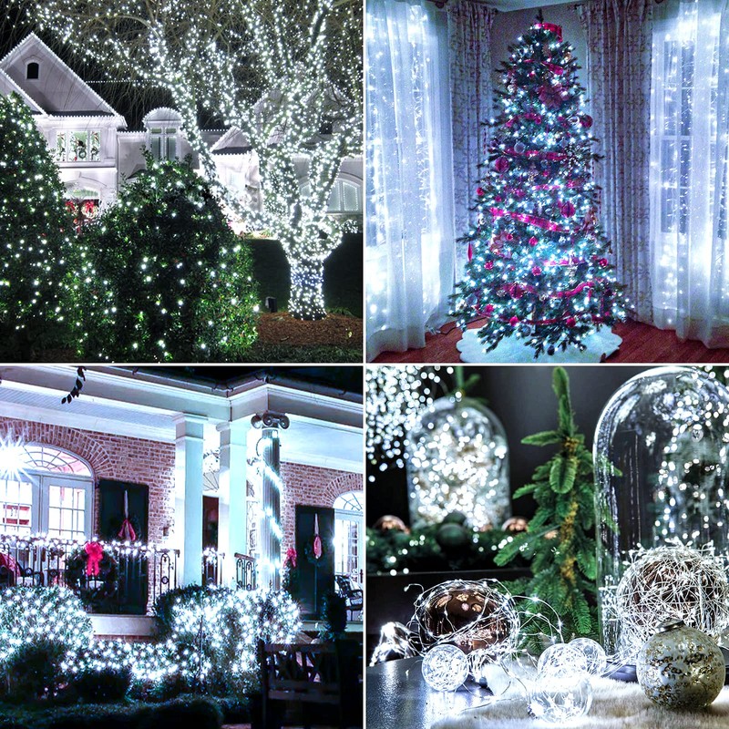 Extra-Long 288FT 800LED Solar Fairy String Lights, 4-Pack 72FT 200
