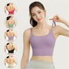 Quick-Dry Double Layer Sports Bratop with Shoulder Straps for Pilates & Yoga Lavender/M