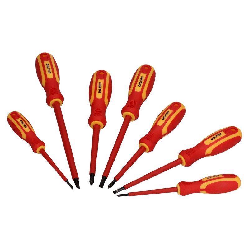 VDE Insulated Electricians Electrical Screwdriver Set Pozi and Flat Headed