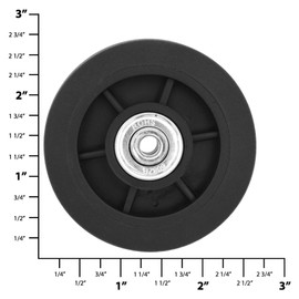 Ohio Travel Bag Wheel w/Ball Bearing, 68mm, Black, Plastic, L-3389