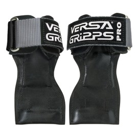 Versa Gripps® Pro, Made in the USA, Wrist Straps for Weightlifting Alternative, the Best Training Accessory, Silver/Black, R/L